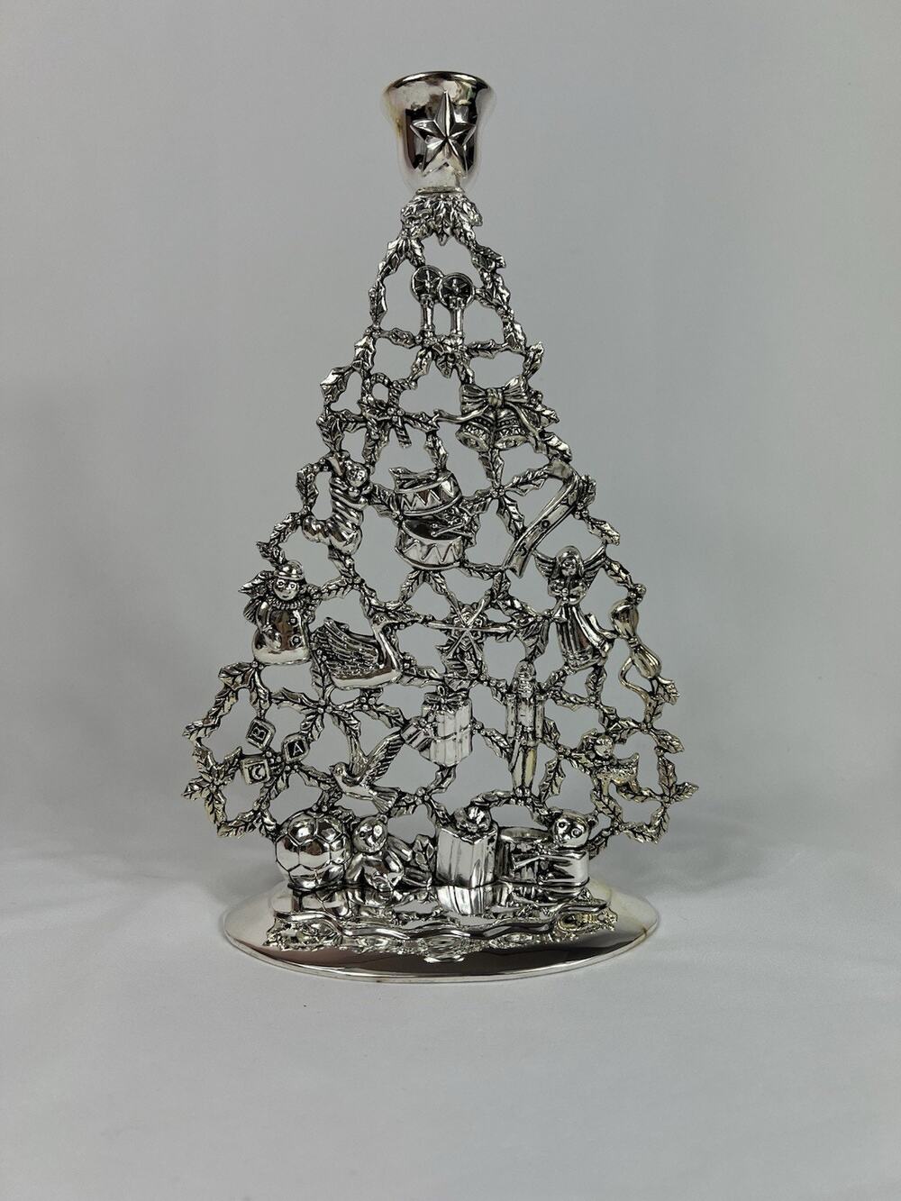 Christmas Tree Candle Centerpiece Adorable Color gray, metal